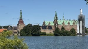 Frederiksborg Castle reflected with the surrounding lake 