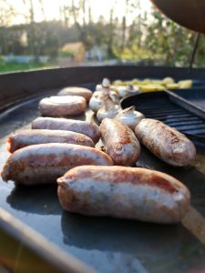 Sausages on the grill